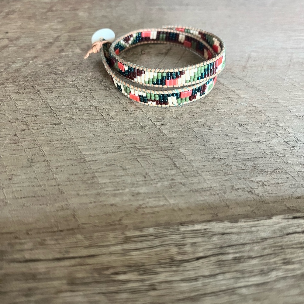 Colorful handmade glass bead Woven Bracelet
